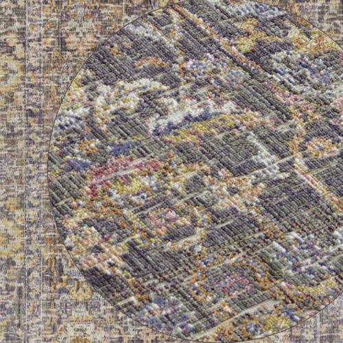 Tapis Exterieur 80 X 200 Cm, Kilim Oriental, Gris Beige Rose, Entretien Facile, Luxora