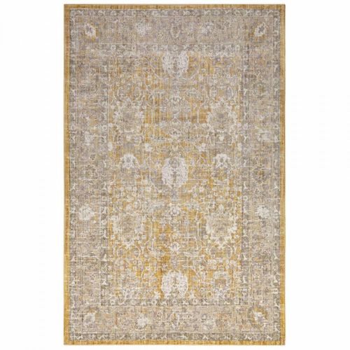 Tapis Exterieur 80 X 200 Cm, Motif Oriental Kilim, Beige Jaune Et Gris, Luxora, Design Authentique