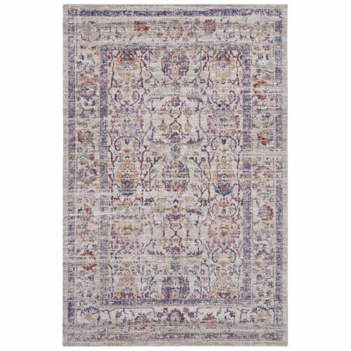 Tapis Exterieur 80 X 200 Cm Beige, Kilim Oriental, Structure Résistante, Entretien Facile
