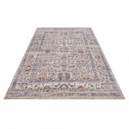 Tapis Exterieur 120 X 170 Cm, Beige, Bleu, Orange, Kilim Oriental, Authentique Et Résistant, Luxora