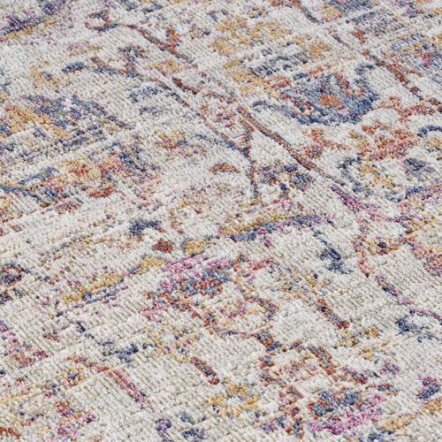 Tapis Exterieur 120 X 170 Cm, Beige, Bleu, Orange, Kilim Oriental, Authentique Et Résistant, Luxora