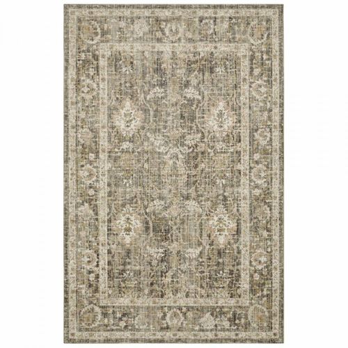 Tapis Exterieur 80 X 200 Cm, Beige, Gris, Marron, Kilim Oriental, Structure Tissée Authentique