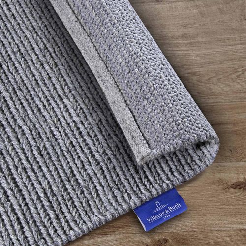 Tapis Kilim 60 X 90 Cm, Bleu, Gris, Laine Noble Tissée à La Main, Motif Faux Uni, Francois