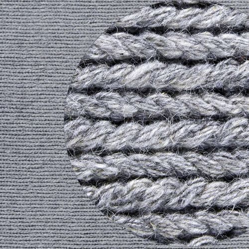 Tapis Kilim 80 X 150 Cm, Bleu, Gris, Laine Authentique, Motif Faux Uni, Francois, Artisanal