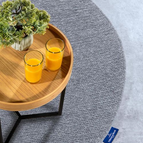 Tapis Rond 200x200 Cm Rond Laine Argenté Francois