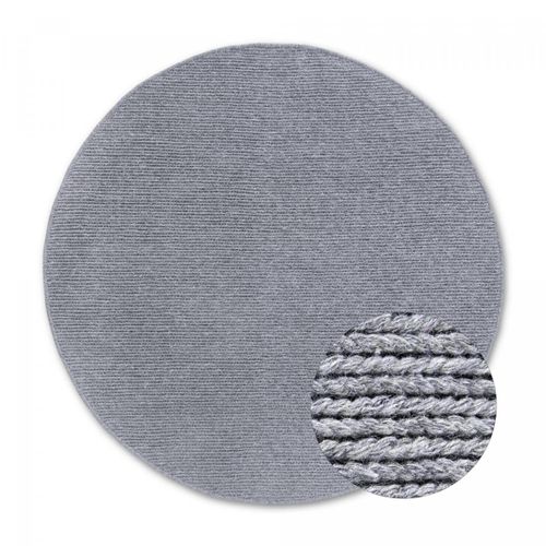 Tapis Rond 200x200 Cm Rond Laine Argenté Francois