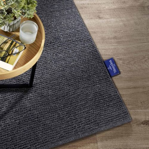 Tapis Kilim 190 X 280 Cm, Gris, Laine Tissée à La Main, Motif Faux Uni, Structure Kilim Authentique