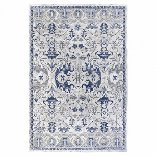 Tapis D'orient 160 X 235 Cm, Bleu Et Beige, Motif Oriental Authentique, Emmanuel, Confort Durable