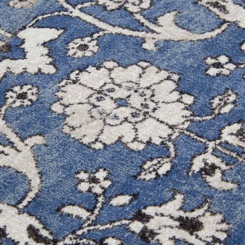 Tapis Salon 200 X 280 Cm Bleu, Beige, Poils Ras, Ernest, Confort Et Facile D'entretien