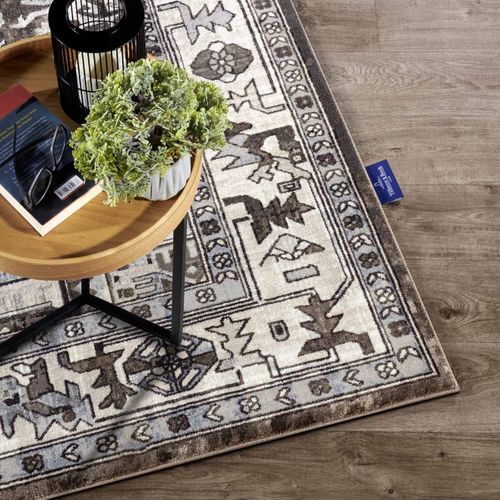 Tapis Salon 120x170cm Marron, Crème Henry