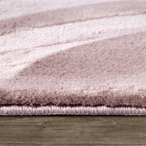 Tapis Salon 200 X 290 Cm, Rose, Beige Faux Uni Poils Ras, Leon, Hydrofuge Et Confortable
