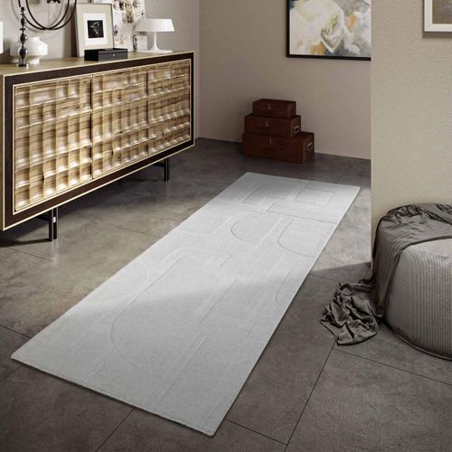 Tapis Salon 120x170cm Laine Ecru Alexis