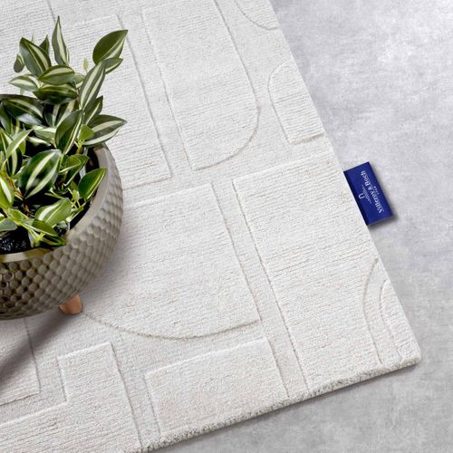 Tapis Salon 190x280cm Laine Ecru Alexis