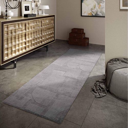 Tapis Salon 190x280cm Laine Gris Alexis
