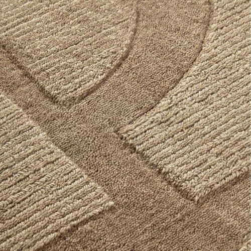 Tapis Chambre 80 X 150 Cm Beige, Laine Noble Tissé à La Main, Alexis Élégance