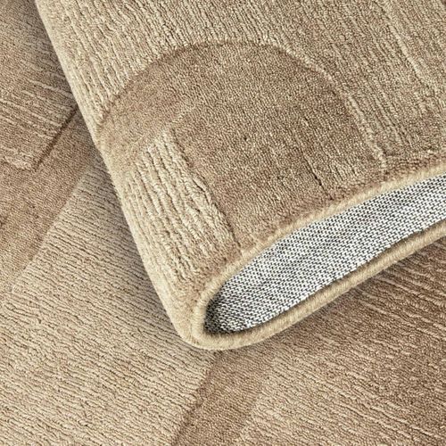 Tapis Chambre 80 X 150 Cm Beige, Laine Noble Tissé à La Main, Alexis Élégance