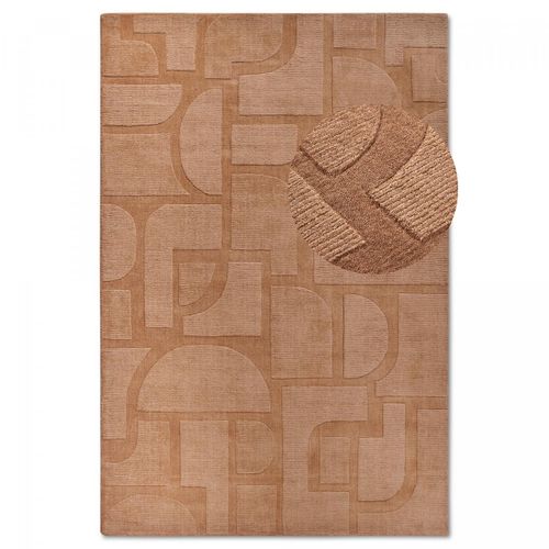 Tapis Chambre 80 X 150 Cm, Beige Élégant, Laine Tissée Main, Motif Géométrique Authentique, Alexis