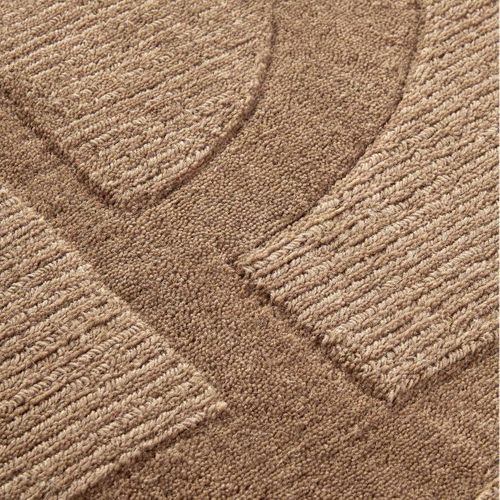 Tapis Salon 190 X 280 Cm Beige, Laine Tissée à La Main, Motif Géométrique, Design Chaleureux Alexis