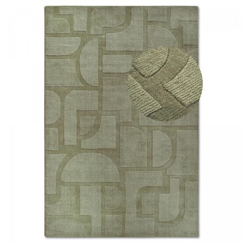 Tapis Salon 120x170cm Laine Vert Alexis