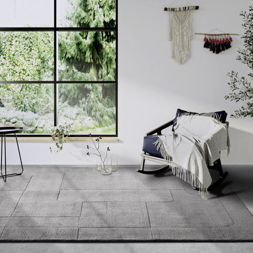 Tapis Salon 80x250cm Laine Gris Charlotte