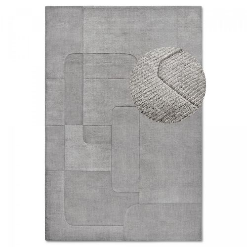 Tapis Salon 80x250cm Laine Gris Charlotte