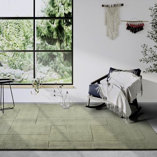 Tapis Salon 160 X 230 Cm, Beige Et Gris, Laine Tissée à Main Charlotte, Motif Géométrique