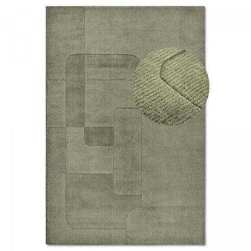 Tapis Salon 190x280cm Laine Vert Charlotte