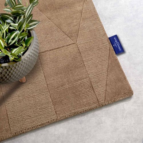 Tapis Salon 120x170cm Laine Marron Ursule
