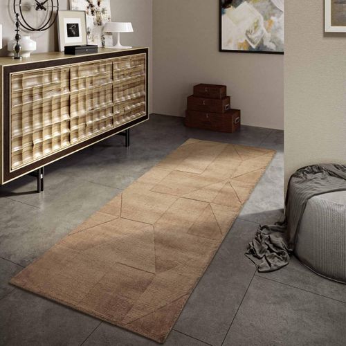 Tapis Salon 190x280cm Laine Marron Ursule