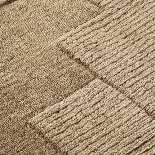 Tapis Salon 80 X 250 Cm, Beige, Marron, Laine Tissée à La Main, Motif Géométrique Authentique