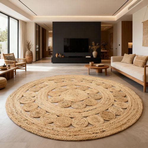 Tapis Rond 150x150 Rond Jt Rondi Ecru , Tapis Jute Artisanal