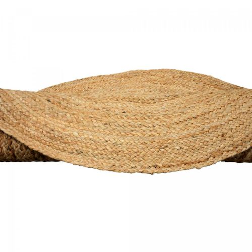 Tapis Rond Ø100cm Fait à La Main En Jute Motif Uni Pour Chambre Sunny