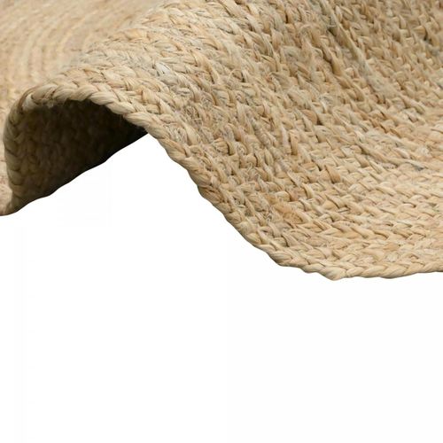 Tapis Rond Ø100cm Fait à La Main En Jute Motif Uni Pour Chambre Sunny