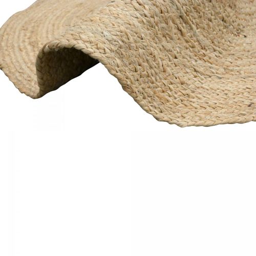 Tapis Rond Ø100cm Fait à La Main En Jute Motif Uni Pour Chambre Sunny