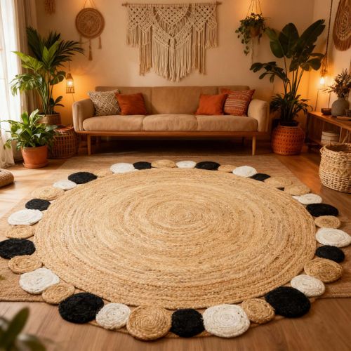 Tapis Rond 150x150 Rond Jt Rondi Ecru , Tapis Jute Artisanal
