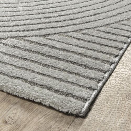 Tapis Entrée 80x150 Tissé Gris Rectangle Motif Simple Lyn9 B