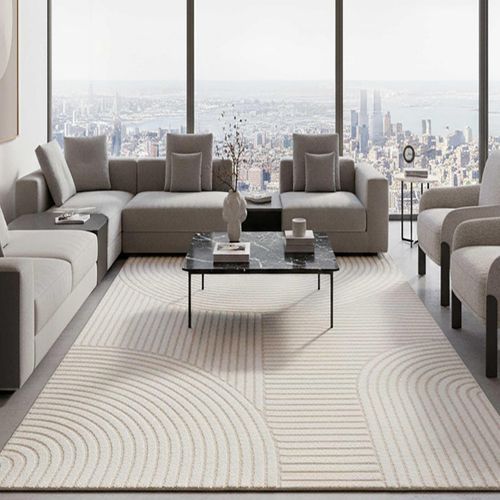 Tapis Chambre 80x150 Tissé Beige Rectangle Motif Simple Lyn9 Cernan