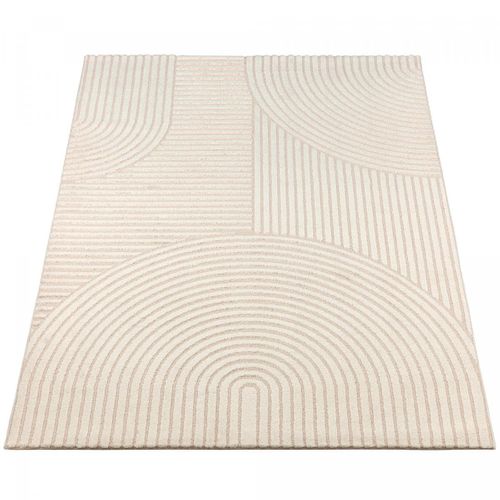 Tapis Salle à Manger 140x200 Tissé Beige Rectangle Motif Simple Lyn9 Cernan
