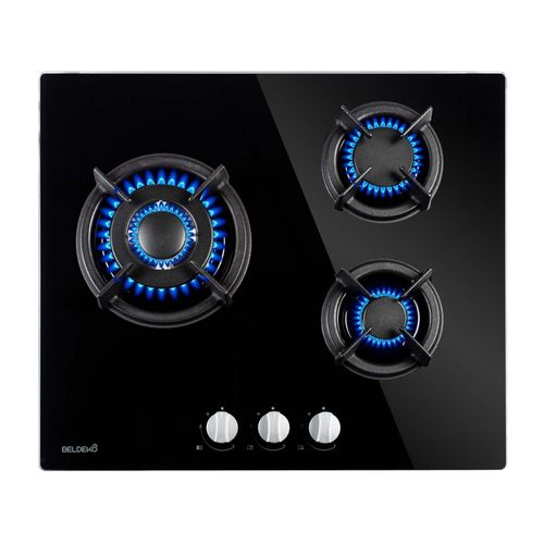 Tg3v-115/b - Plaque De Cuisson gaz 3 foyers Verre Noir