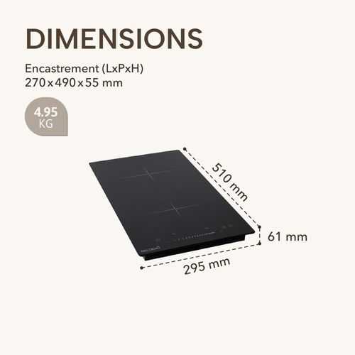 Beldeko Plaque Induction Slider 2 Foyers Avec Minuterie - 3300w