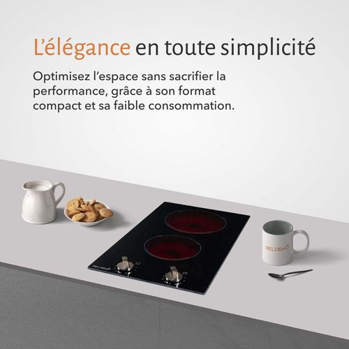 TV2v-152 - Plaque De Cuisson Vitrocéramique 2 Foyers Encastrable Avec Boutons De Contrôle - 3000w