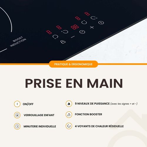 Plaque De Cuisson Induction 4 Foyers - 6800 W - Minuteur / Beldeko