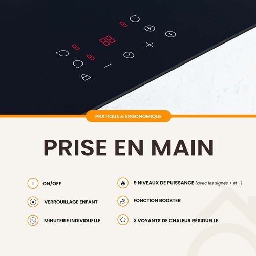 Plaque De Cuisson Encastrable à Induction - 3 Foyers, 6200 W Avec Minuteur Intégré