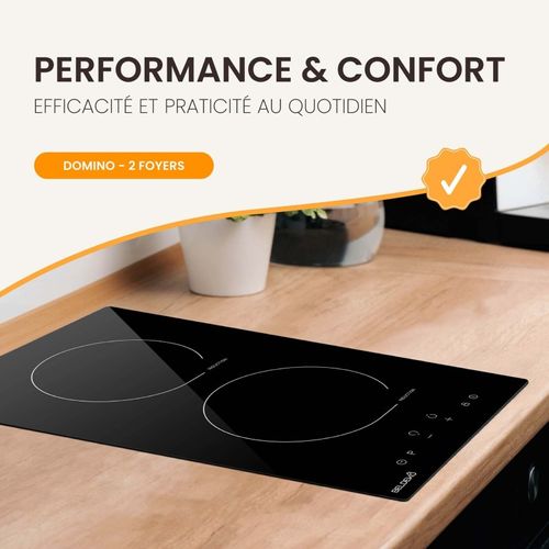 Beldeko - Plaque De Cuisson à Induction Domino Encastrable - 2 Foyers, 3600 W + 2 Boosters Pour Une