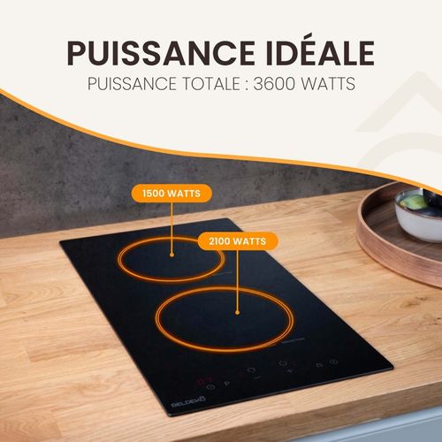 Beldeko - Plaque De Cuisson à Induction Domino Encastrable - 2 Foyers, 3600 W + 2 Boosters Pour Une