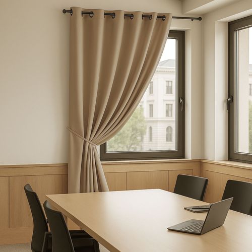 Rideau 100% Occultant Ignifugé M1 Non Feu Ecru - 140x180 Cm - Ecru