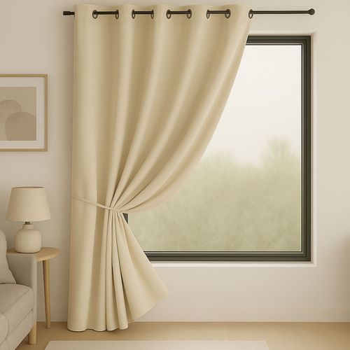 Rideau Occultant Ignifugé Non Feu M1 - 140x260 Cm - Beige