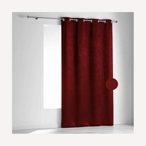 Rideau Ignifugé Non Feu M1 En Velours Fiore - 240x260 Cm - Rouge