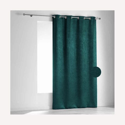 Rideau Ignifugé Non Feu M1 En Velours Fiore - 240x260 Cm - Bleu Canard