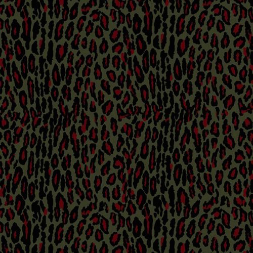 Tissu Extérieur Imprimé Léopard Coloré - 142 Cm - Vert Olive